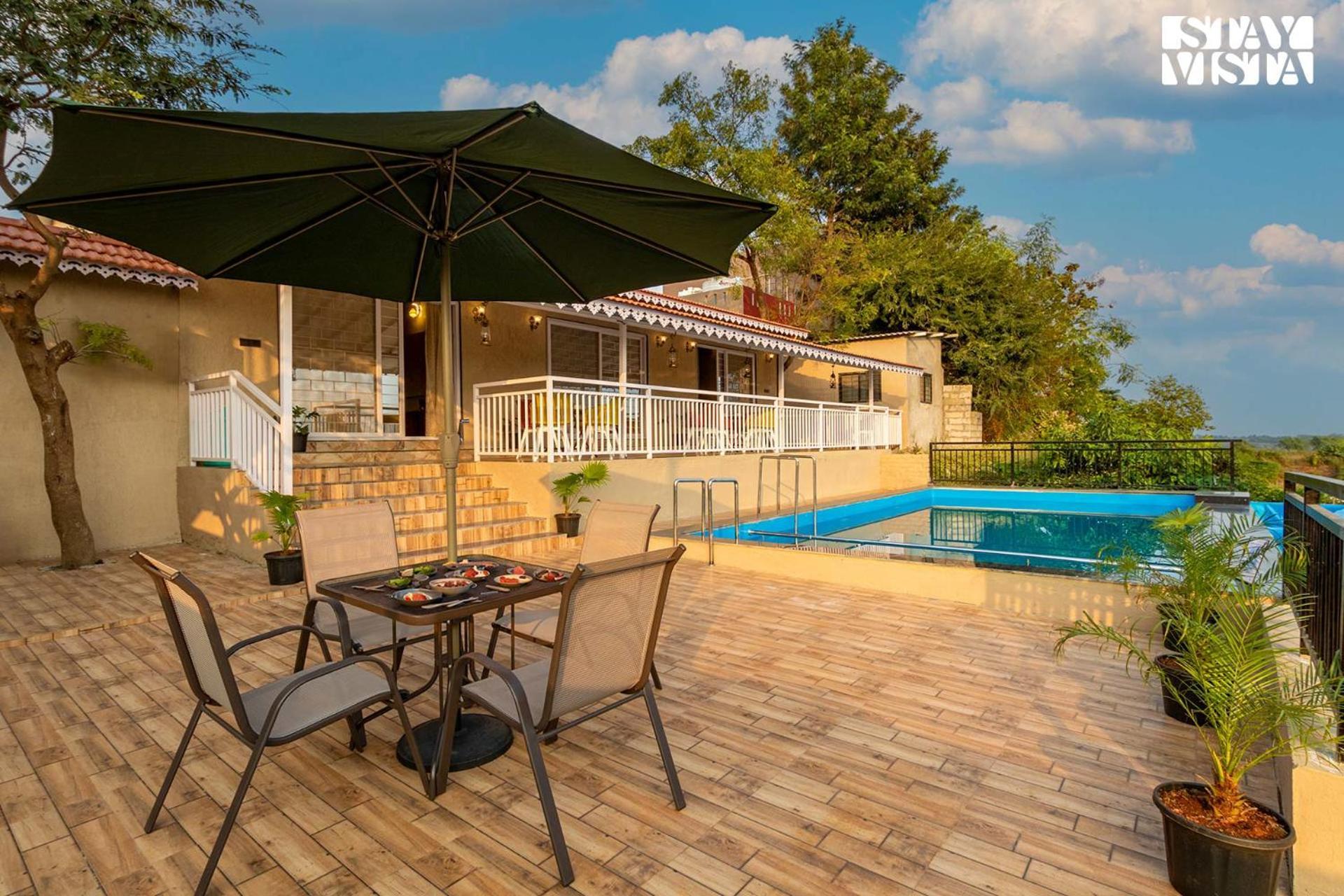 Stayvista'S Harvest Haven - Pool-View Villa With Deck & Machan Near Sula Nászik Kültér fotó